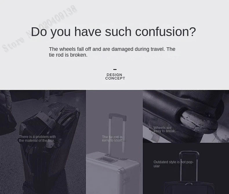 New Aluminum Frame Luggage 20/22/24/26/28 Inch Student