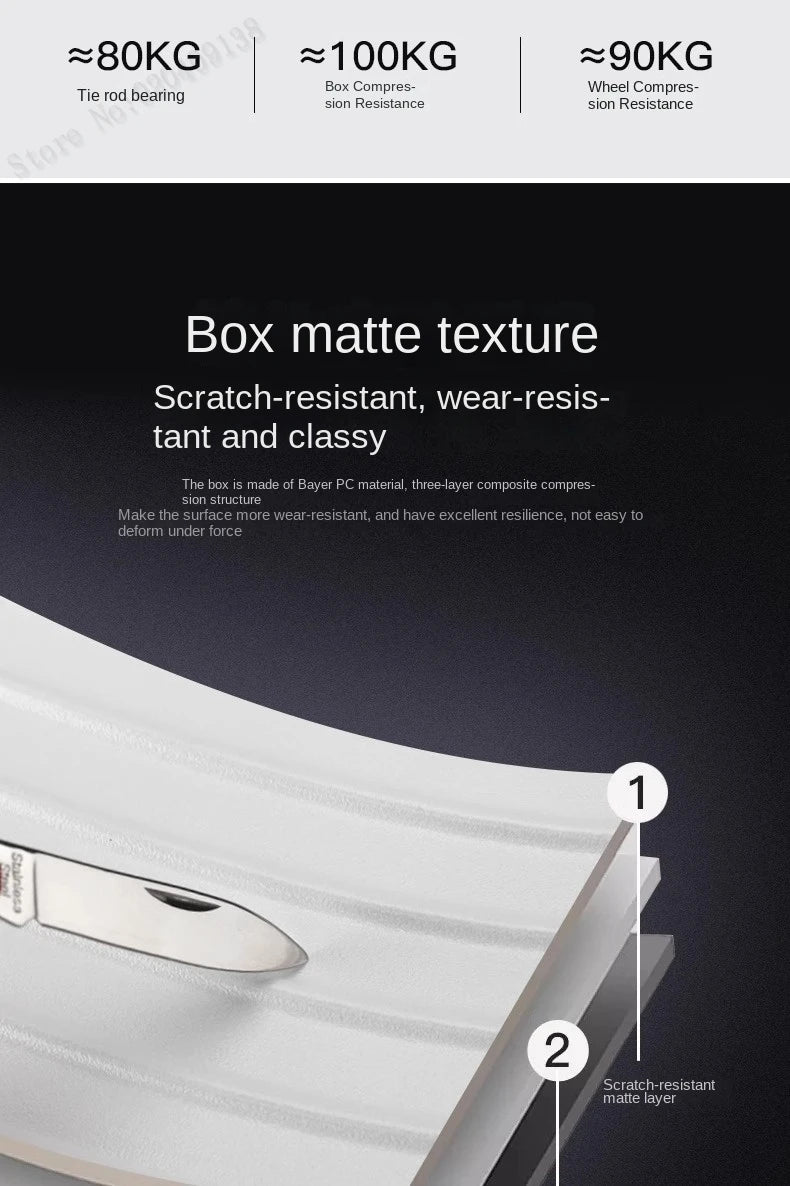 New Aluminum Frame Luggage 20/22/24/26/28 Inch Student