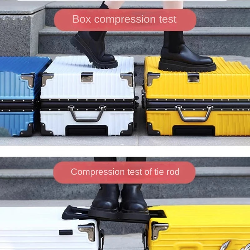 New Aluminum Frame Luggage 20/22/24/26/28 Inch Student