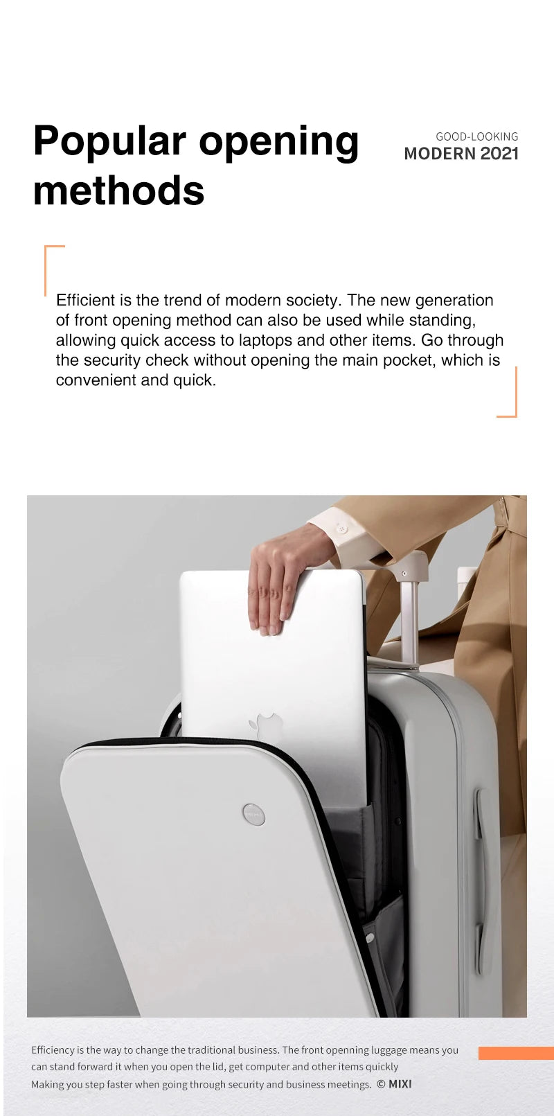 Aluminum Frame PC Hardshell Suitcase - Quick Access, 15.6" Laptop, Spinner 18-24"