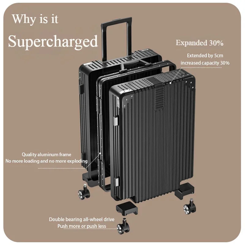 Alloy Hardshell Spinner Suitcase - Cup Holder, Carry-On/Checked 20-28"