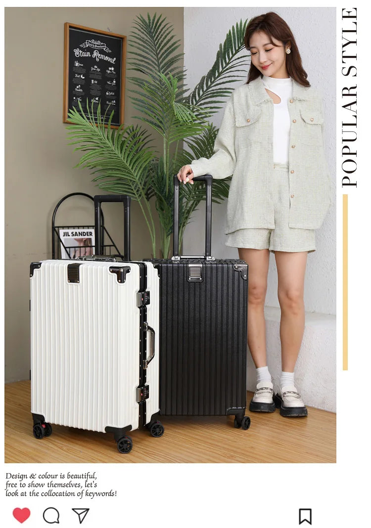 Luggage Suitcase Aluminum Frame 20 Trolley Case Universal