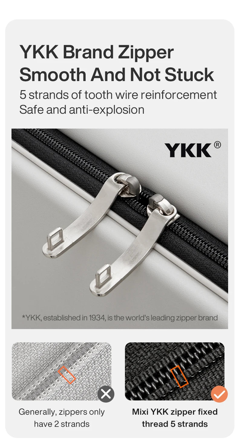 20-inch PC & Aluminum Frame Hardshell Suitcase - Wide Handle Carry-On Luggage