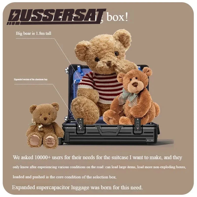 100% Aluminum Magnesium Alloy Luggage Trolley - 20-28 Inch