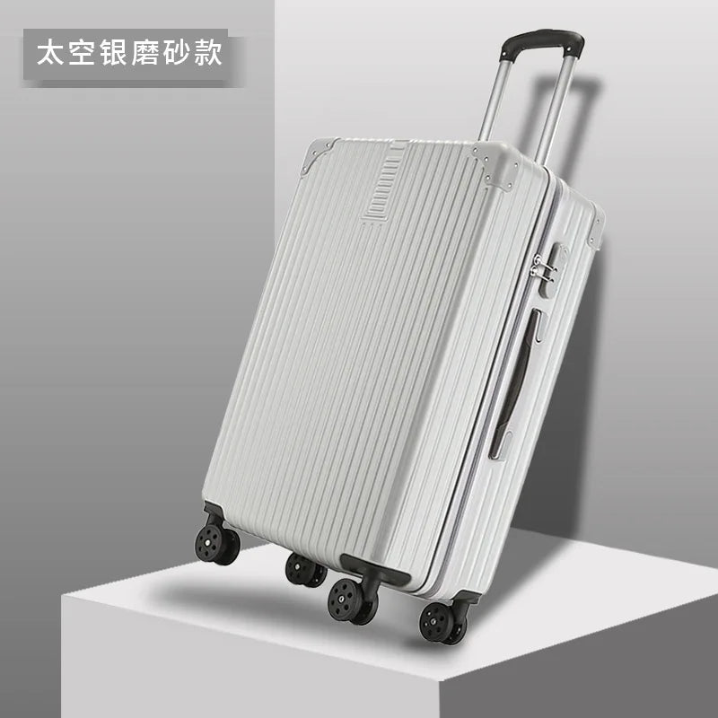 Large capacity aluminum frame suitcase, multi-functional