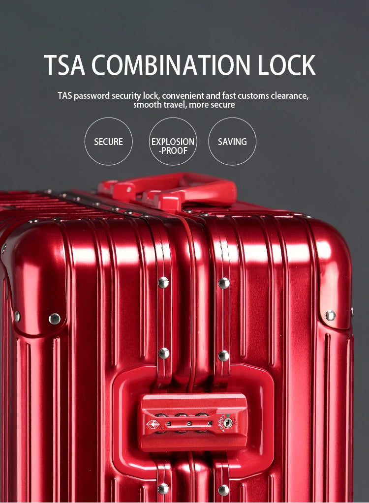 Alloy Hardshell Travel Suitcase - TSA Lock & Spinner Wheels