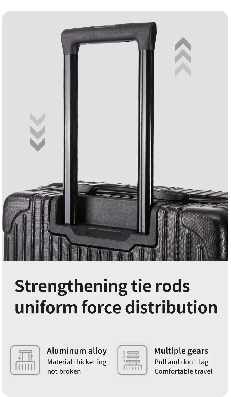 100% Aluminum Magnesium Alloy Luggage Trolley - 20-28 Inch