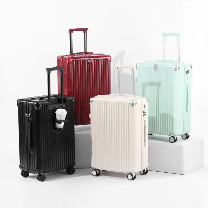 Zippered ABS+PC Suitcase Multi-Functional Large-Capacity Luggage Travel Case