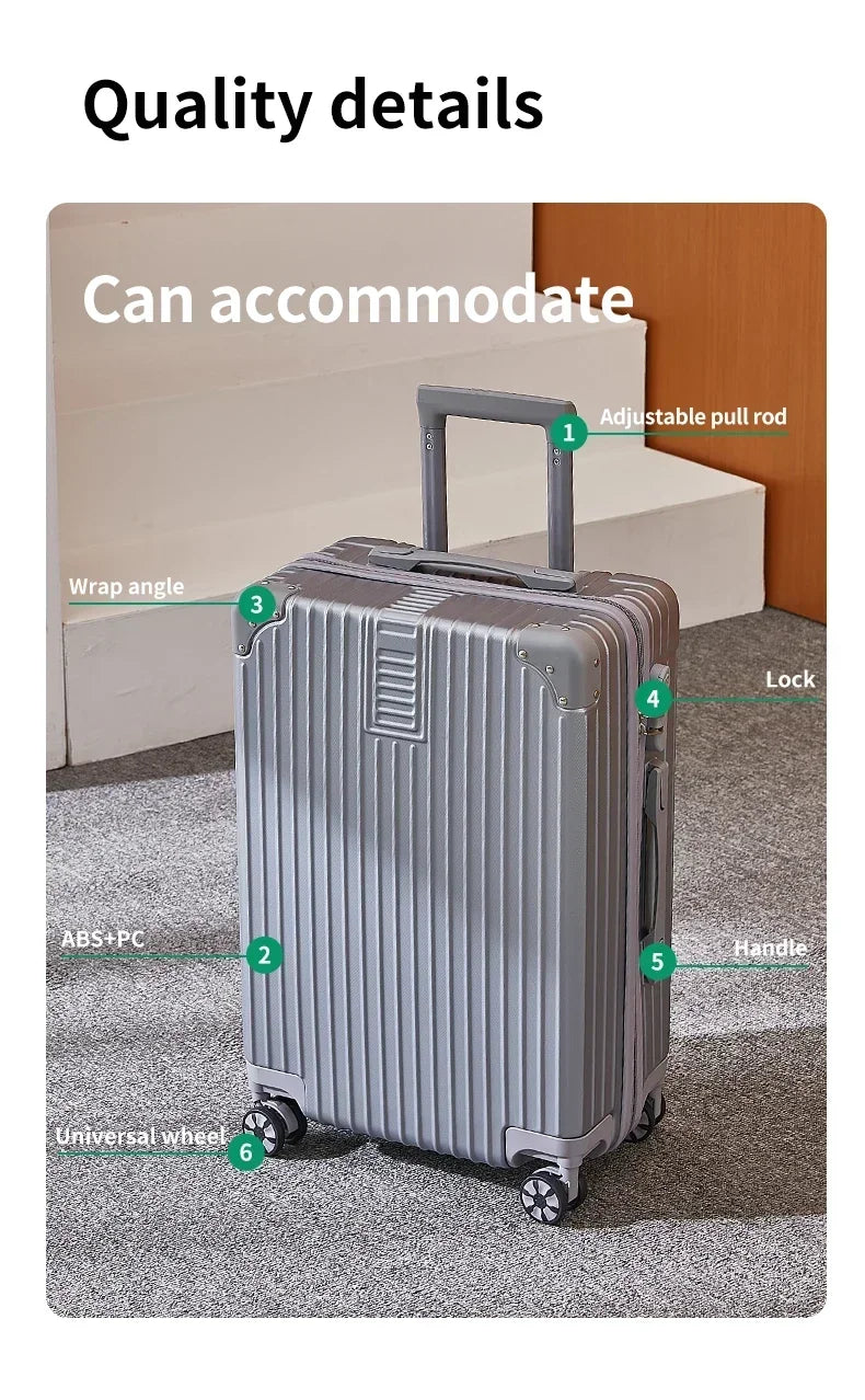 100% Aluminum Magnesium Alloy Luggage Trolley - 20-28 Inch