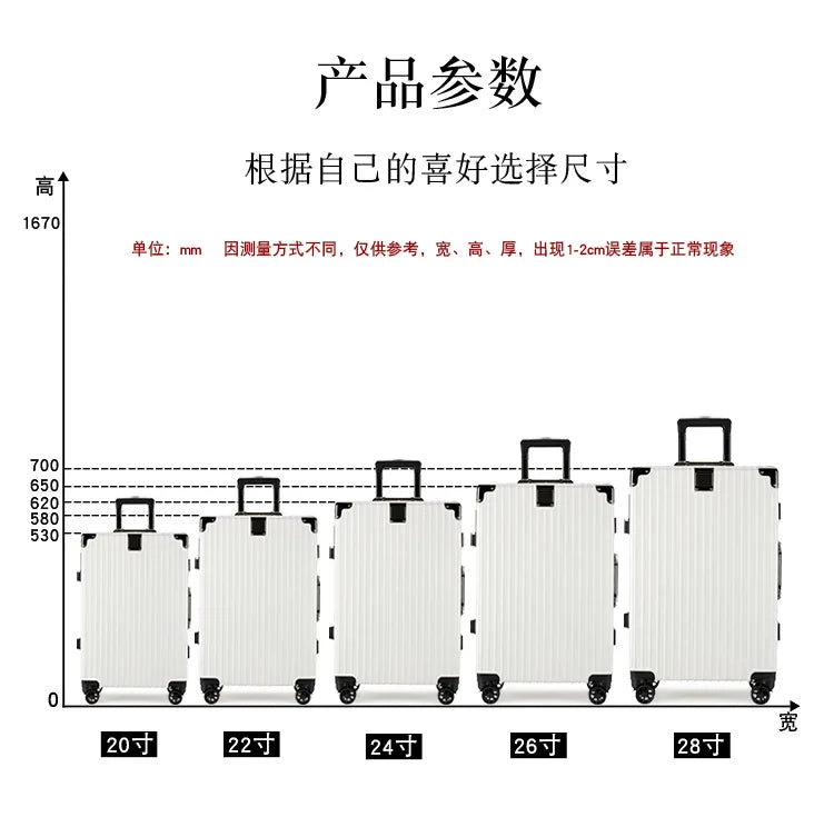 Luggage Suitcase Aluminum Frame 20 Trolley Case Universal