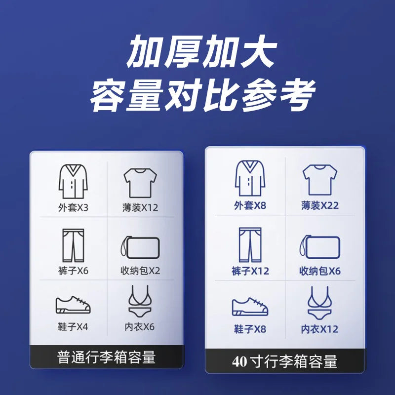 Large capacity aluminum frame suitcase, multi-functional