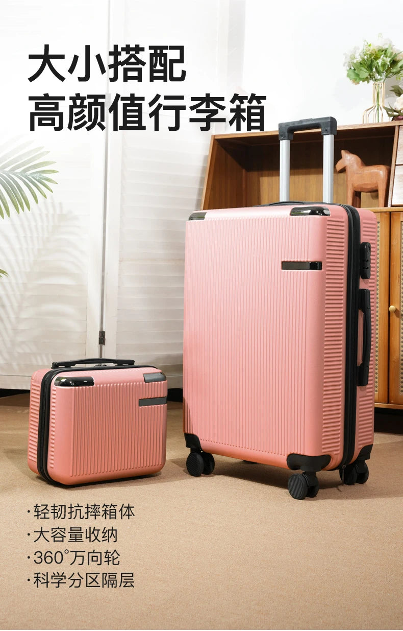 14/20/24/28 inch Scratch Proof Luggage Travel Bag 7kg Hand Carry 360° Silent Wheel