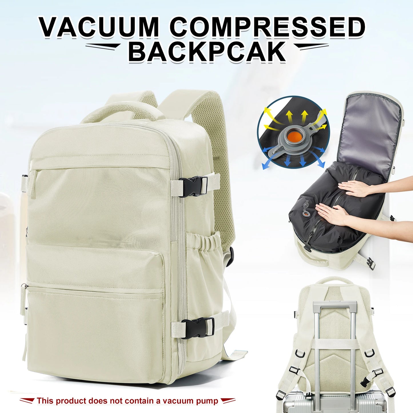 Ryanair Cabin Backpack 40x20x25 - Compression, Laptop Bag, Unisex