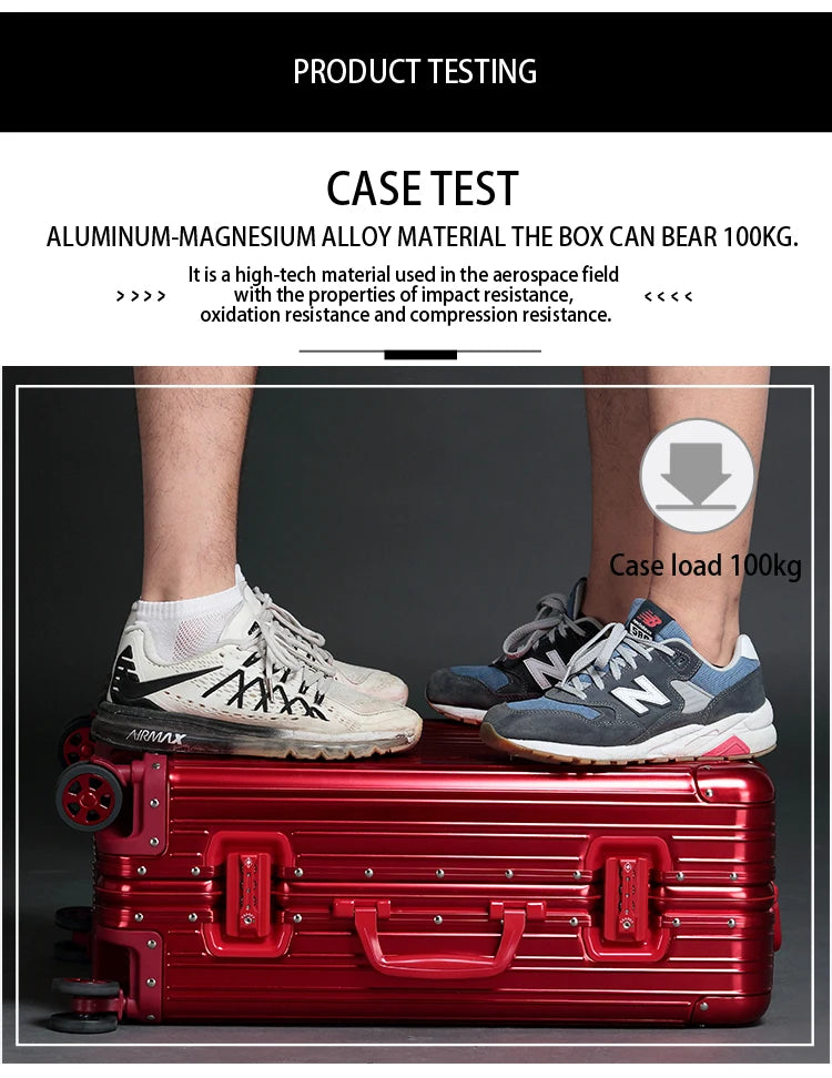 Alloy Hardshell Travel Suitcase - TSA Lock & Spinner Wheels