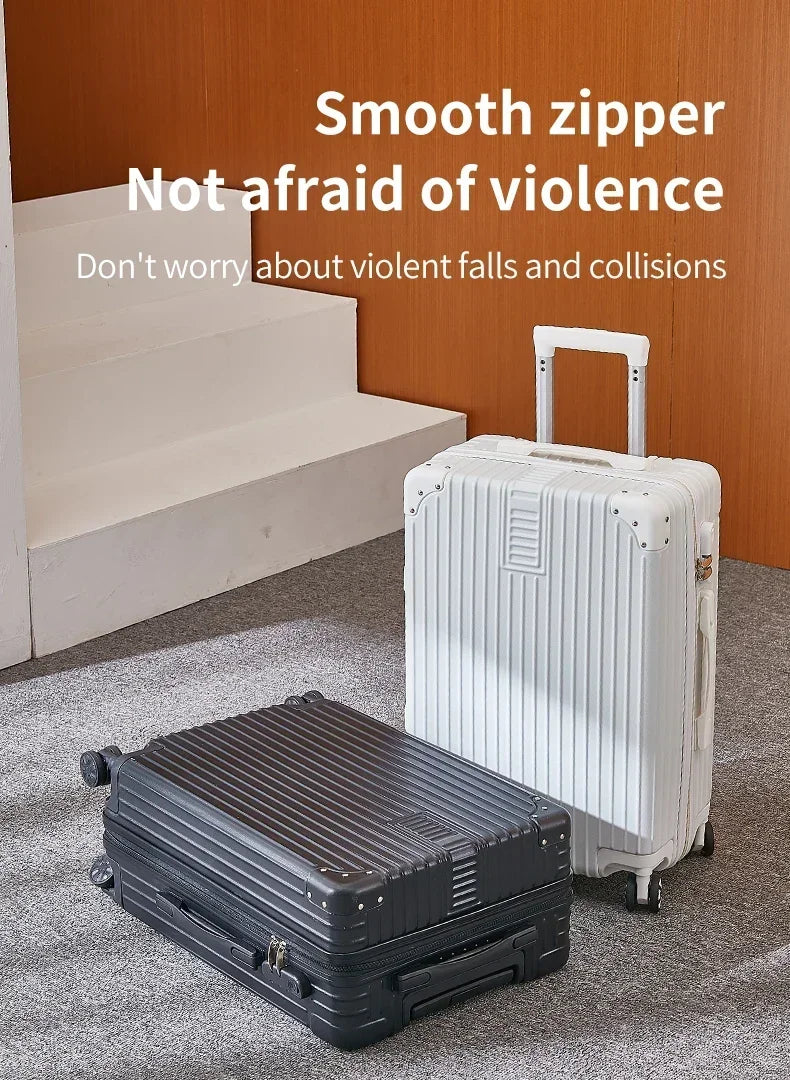 100% Aluminum Magnesium Alloy Luggage Trolley - 20-28 Inch