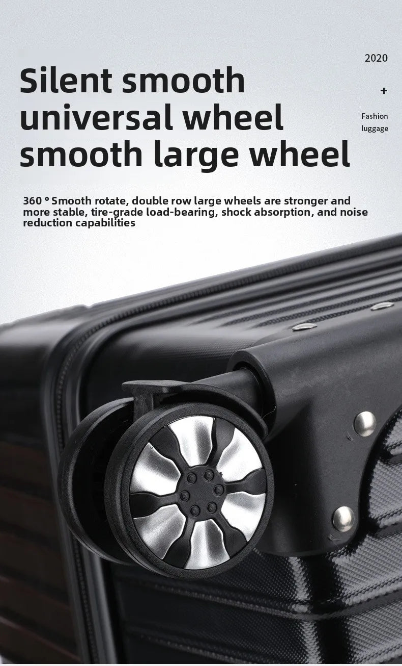 Large capacity aluminum frame suitcase, multi-functional