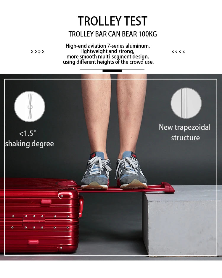 Alloy Hardshell Travel Suitcase - TSA Lock & Spinner Wheels