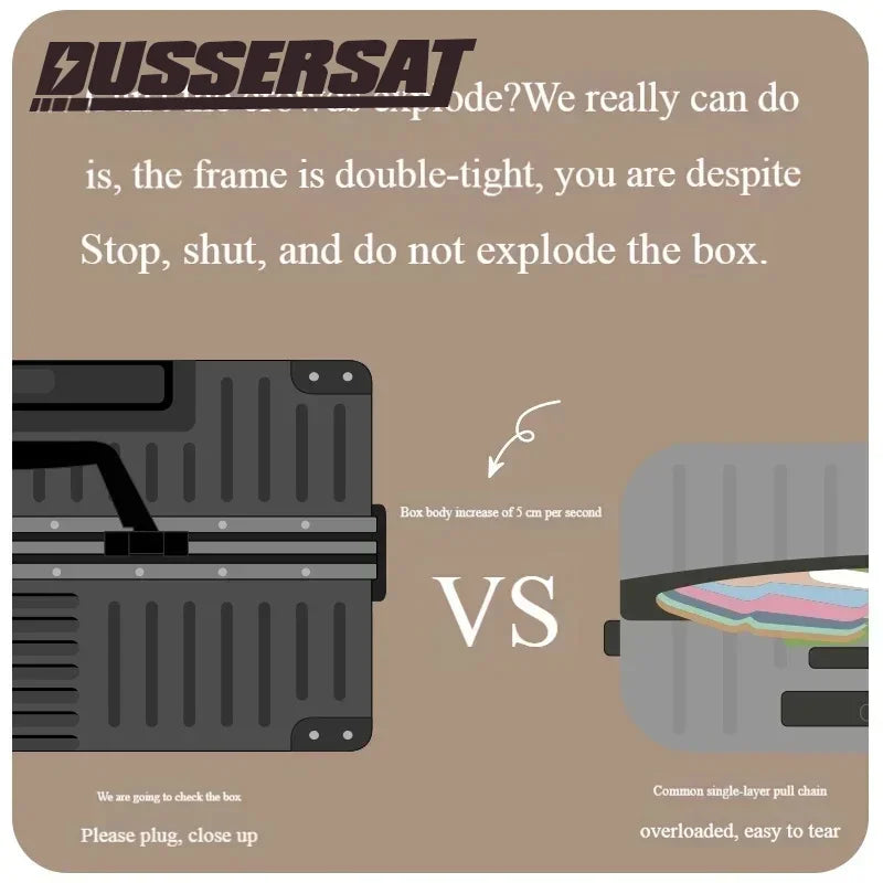 100% Aluminum Magnesium Alloy Luggage Trolley - 20-28 Inch