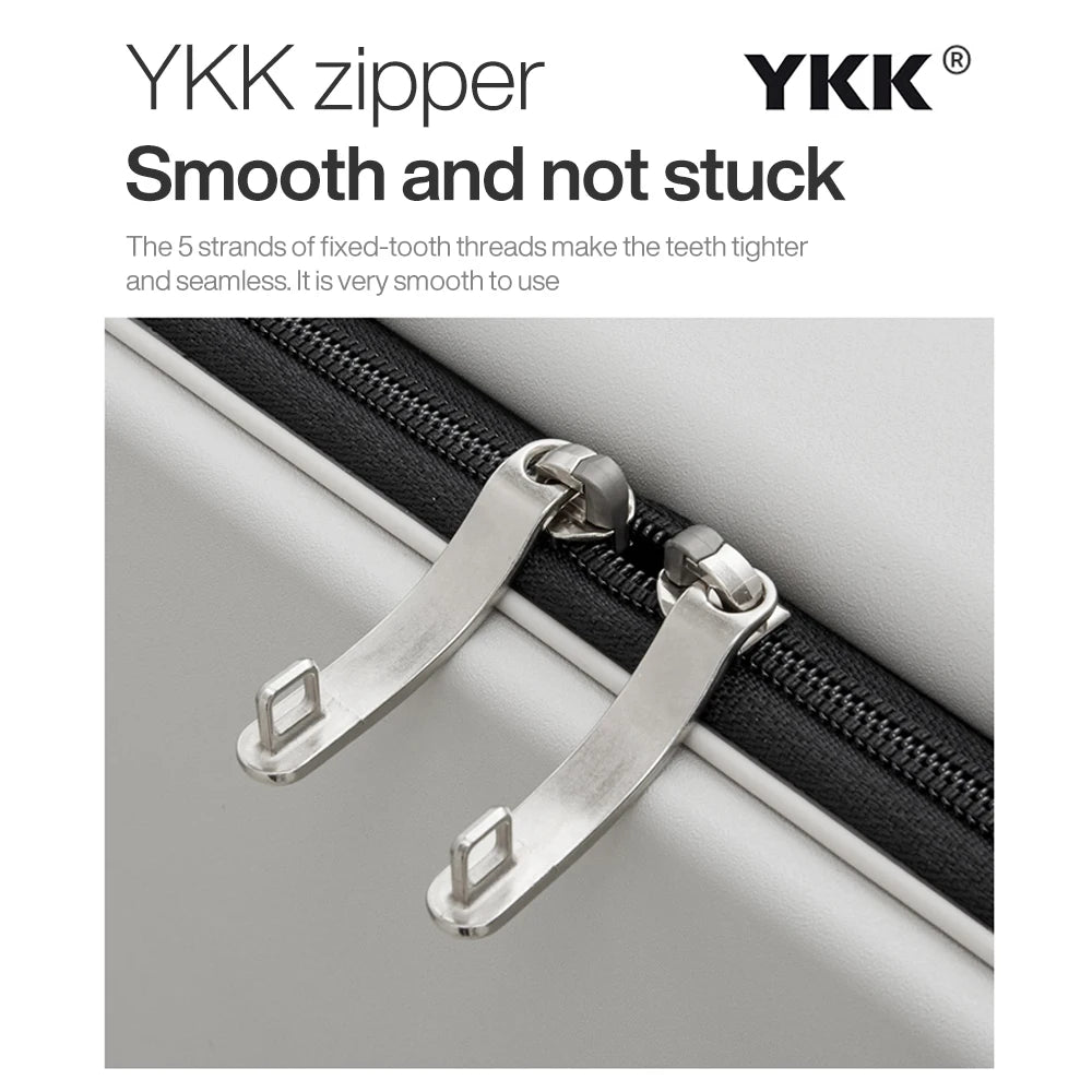 20-inch PC & Aluminum Frame Hardshell Suitcase - Wide Handle Carry-On Luggage