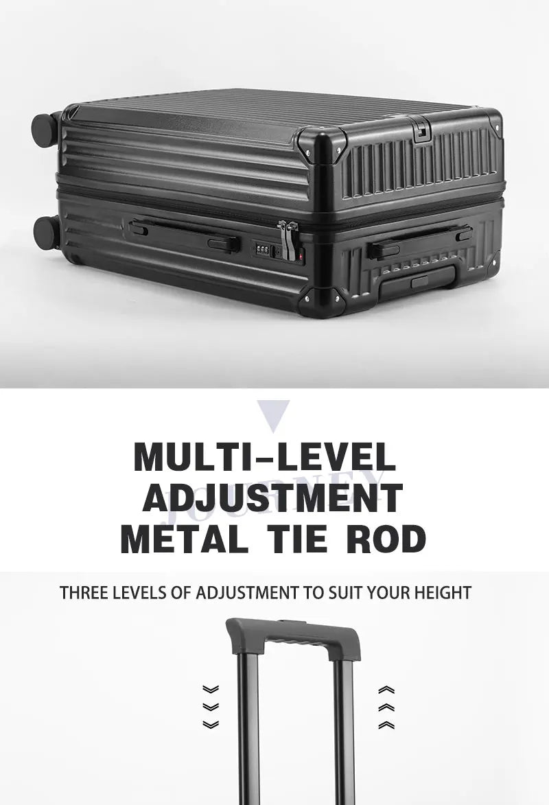 Zippered ABS+PC Suitcase Multi-Functional Large-Capacity Luggage Travel Case