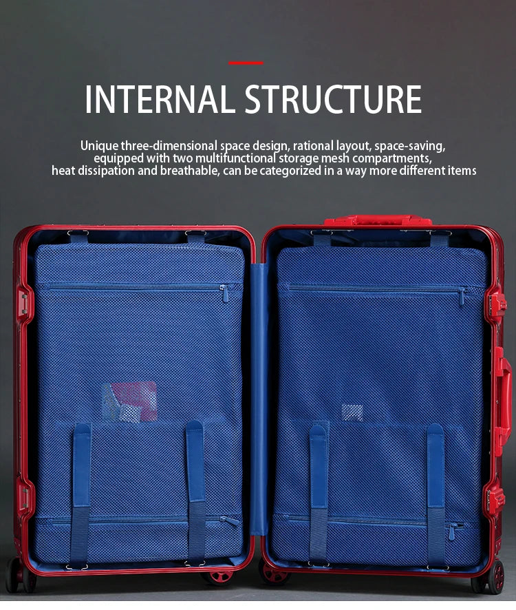 Alloy Hardshell Travel Suitcase - TSA Lock & Spinner Wheels