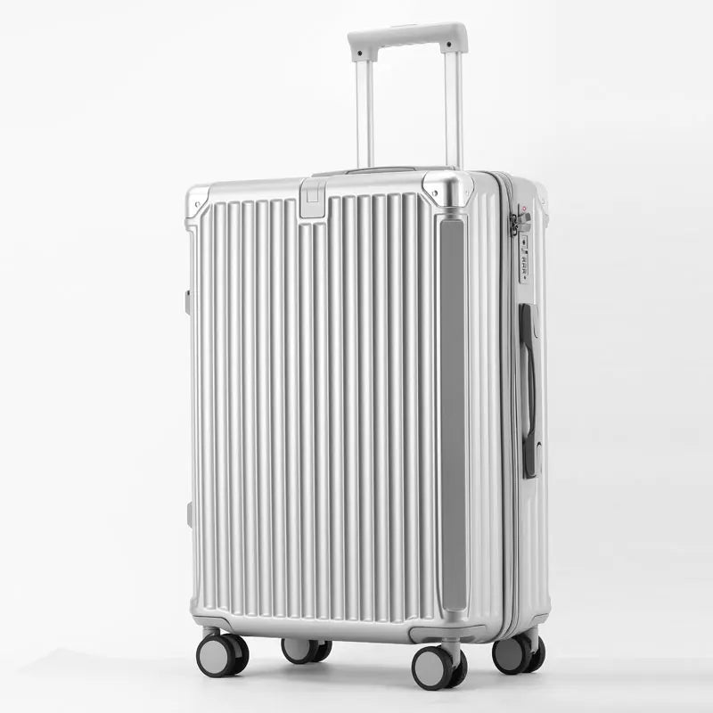 Zippered ABS+PC Suitcase Multi-Functional Large-Capacity Luggage Travel Case