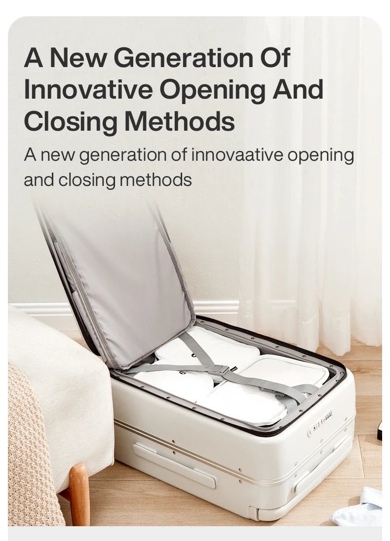 20-inch PC & Aluminum Frame Hardshell Suitcase - Wide Handle Carry-On Luggage