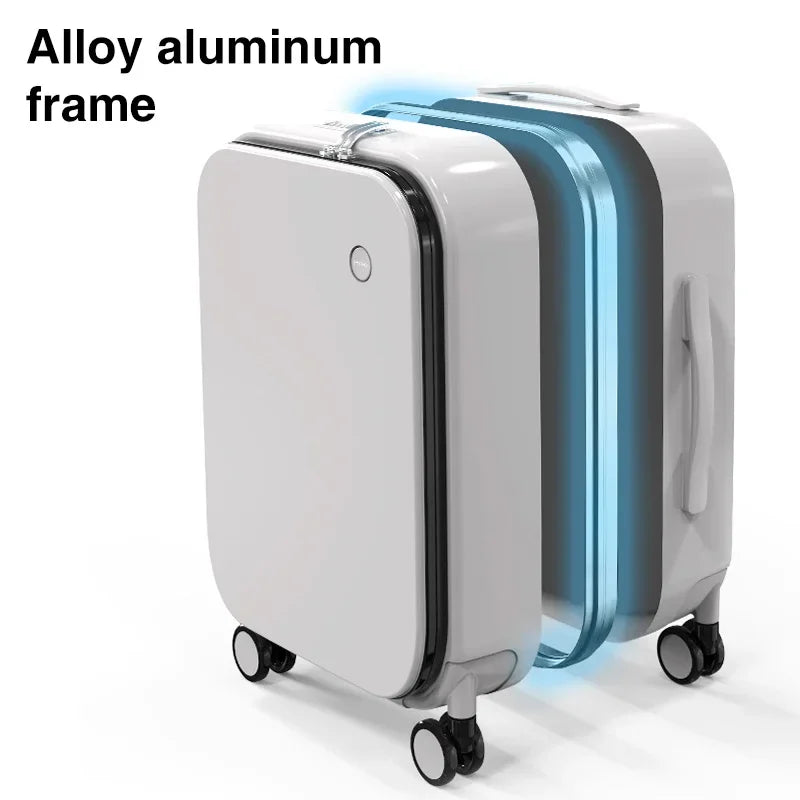 Aluminum Frame PC Hardshell Suitcase - Quick Access, 15.6" Laptop, Spinner 18-24"