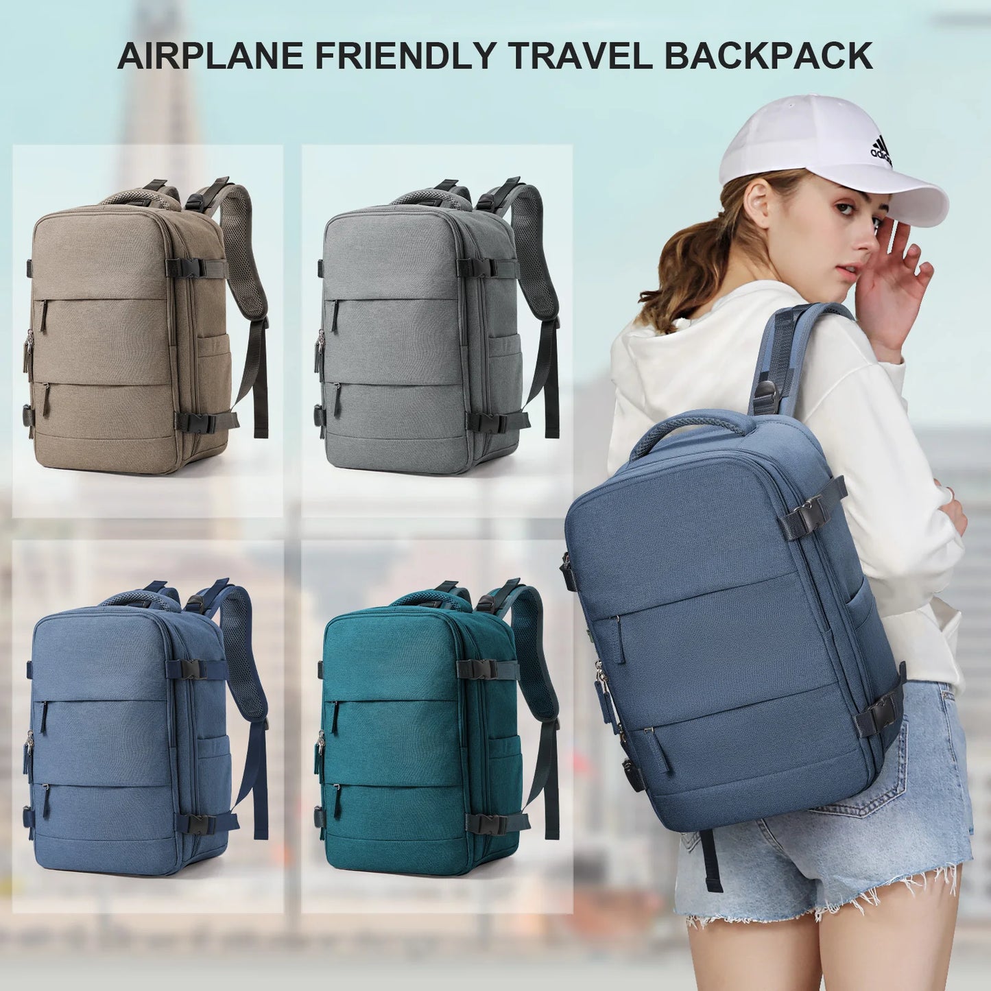 Ryanair Cabin Backpack 40x20x25 - 15.6" Laptop, Unisex, Casual