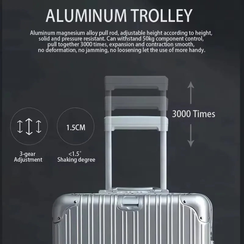 Alloy Hardshell Travel Suitcase - TSA Lock & Spinner Wheels