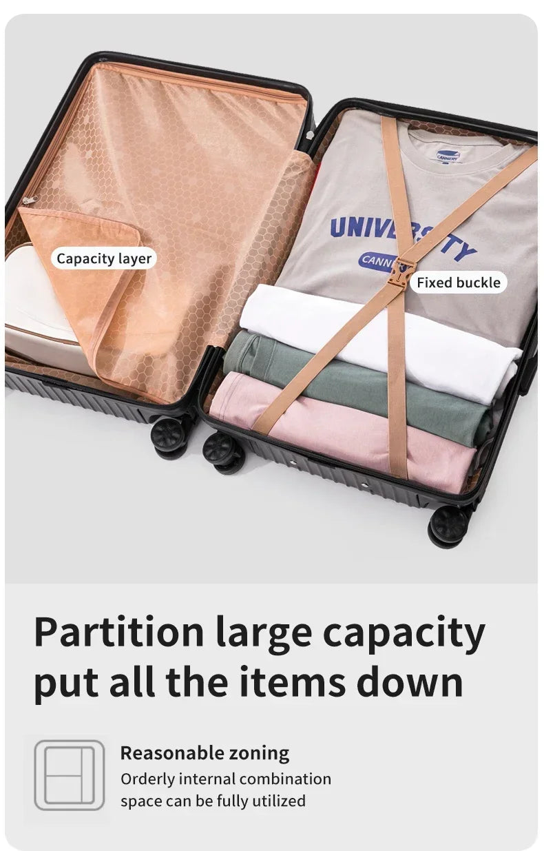 100% Aluminum Magnesium Alloy Luggage Trolley - 20-28 Inch