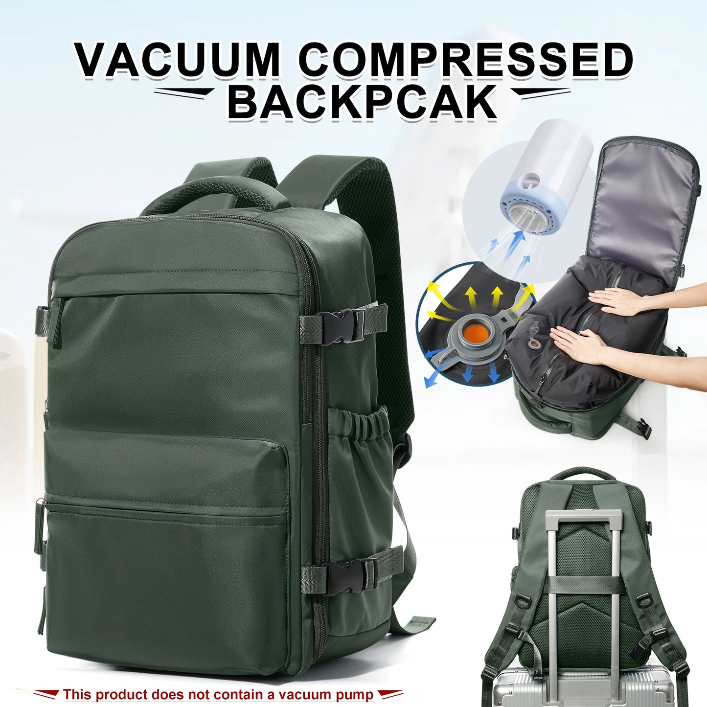 Ryanair Cabin Backpack 40x20x25 - Compression, Laptop Bag, Unisex